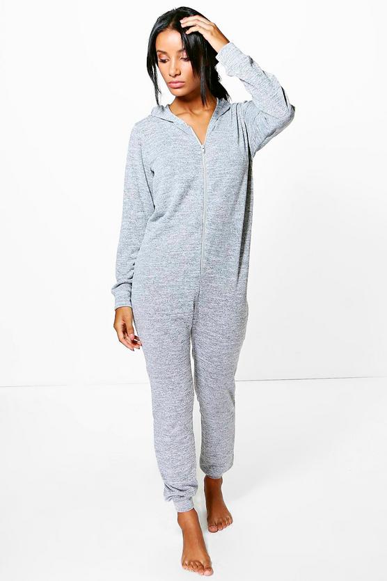 Freya Knitted Zip Front Hooded Onesie